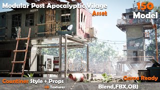 Welcome TO introducing the modular Post Apocalyptic Village Asset #gameassets #post_apocalyptic
