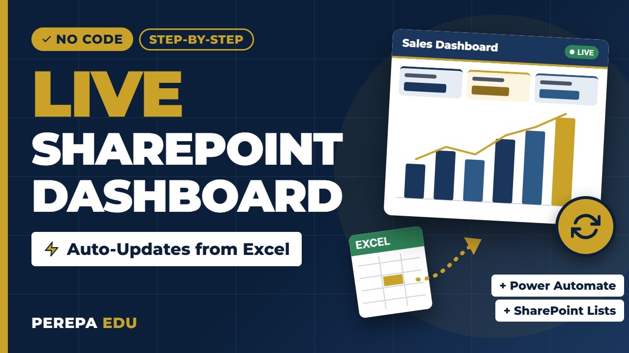 Build a LIVE SharePoint Dashboard That Updates Itself (Power Automate + Excel + Copilot)