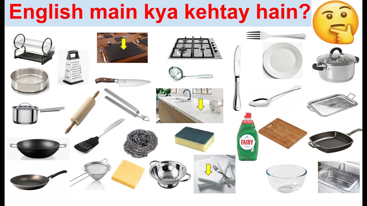 Kitchen vocabulary in English, Kitchen Utensils, Kitchen Appliances, Househ...