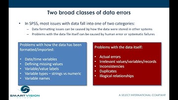 Data Cleaning with SPSS - webinar recording Sept 22