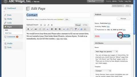 WordPress: Managing Pages