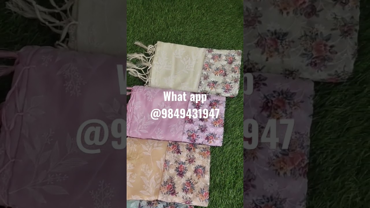 pure chiffion saree with digital print blouse || For more details what app @9849431947