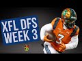 XFL Week 2 Recap &amp; XFL Week 3 DFS First Look