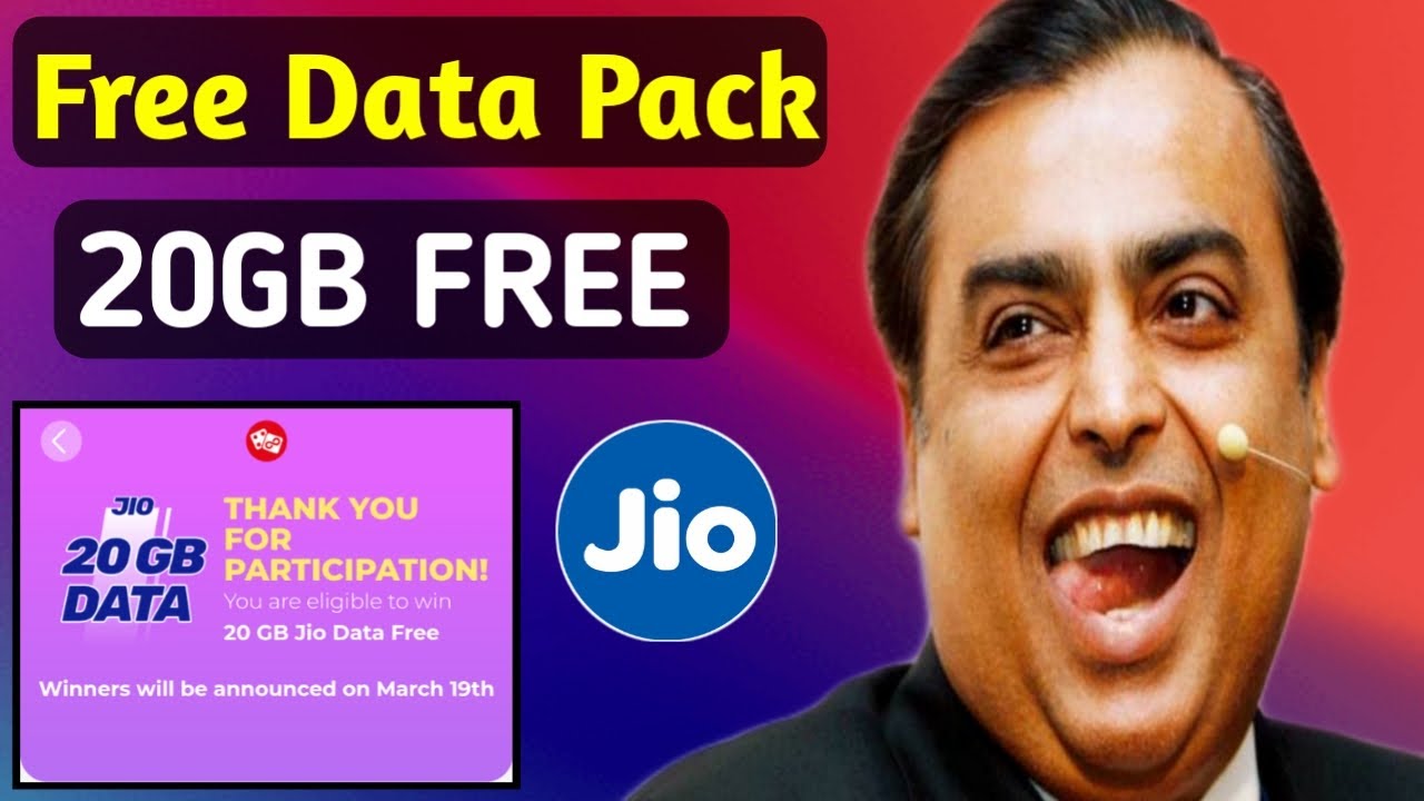 Jio 20GB FREE Data Pack 2021 My Jio Play & Win 20GB Free Data Offer