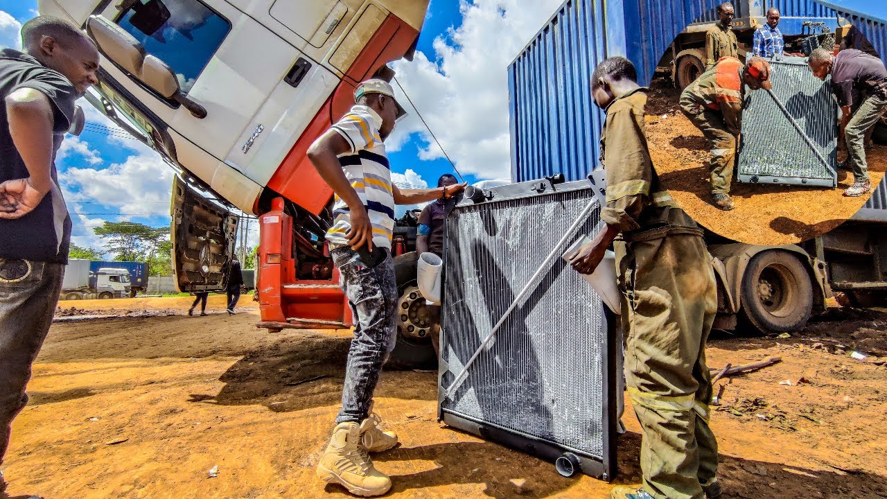 How to fix the radiator of a truck in Kenya YouTube