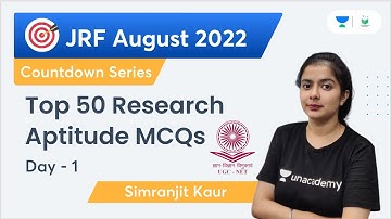 Countdown Series | Top 50 Research Aptitude MCQs | Day - 1 | JRF August 2022 | Simranjit Kaur