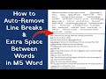 Automatically Remove Line Breaks and Extra Space between words in MS Word | Quick and Easy Trick