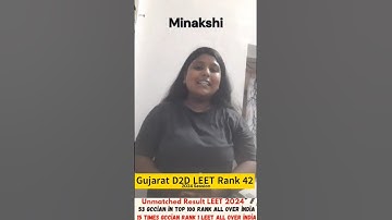 Gujarat D2D LEET RANK 42 #leet_preparation_tips #leetexam #leetcoaching #BTECHLATERALENTRY