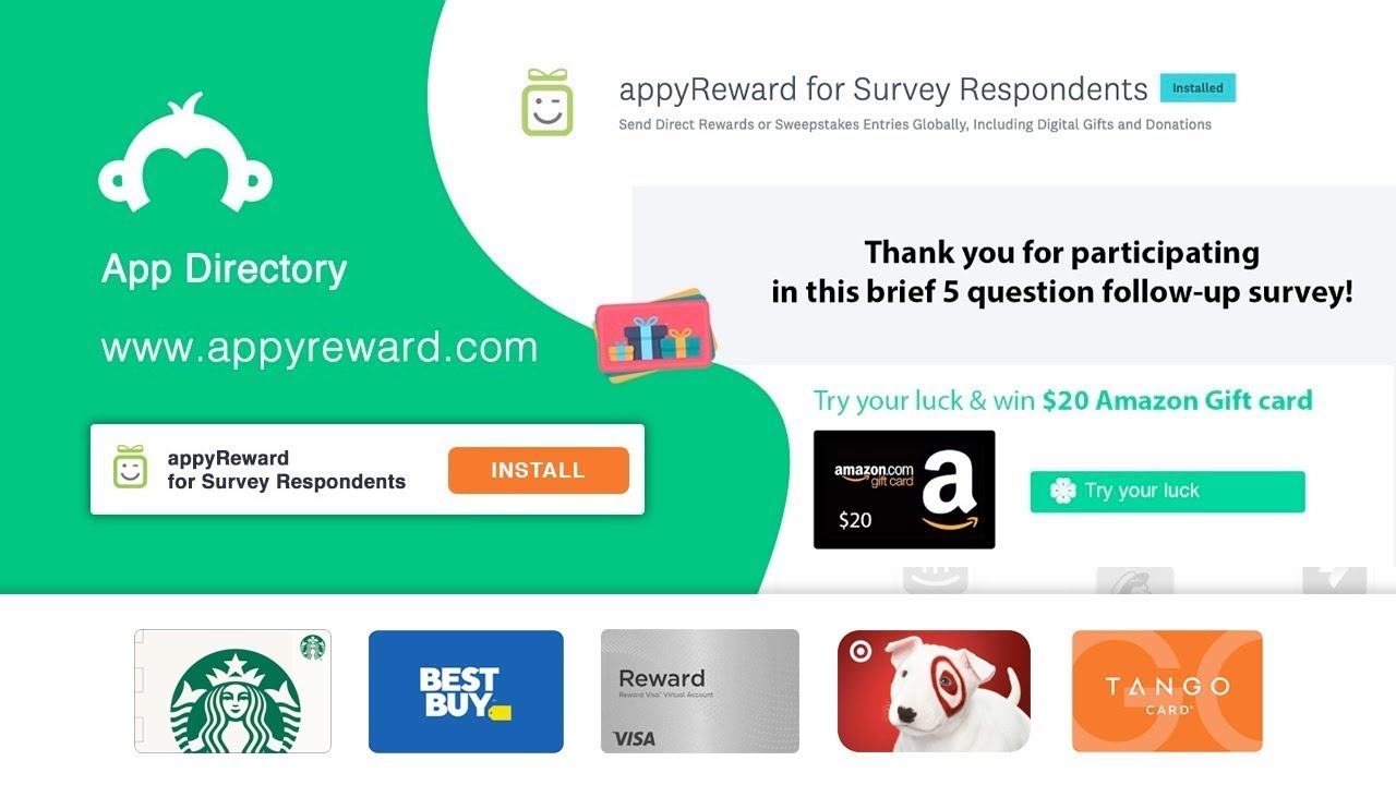 appyReward - Gift Cards - Prepaid Cards - Tango Card - with