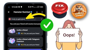 Cách sửa lỗi hamster kombat oops try again please | hamster ooops please try again