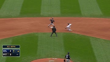 MIL@PIT: Jimenez starts 5-4-3 double play to end 5th