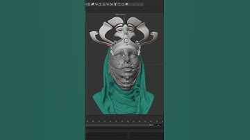 I created a monstrous goddess with this two face 3D artwork - 3D modeling mini timelapse  #shorts