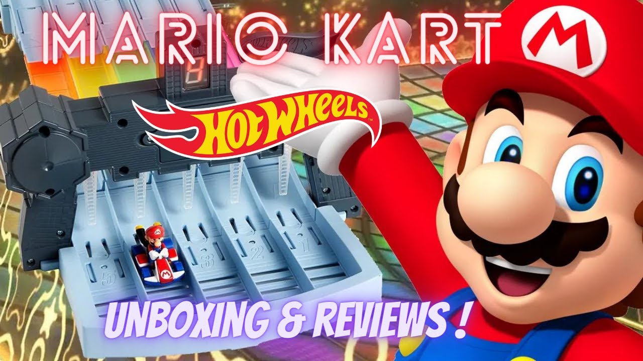 Hot Wheels Mario Kart Rainbow Road Track Unboxing and reviews Diecast