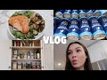 VLOG: first day in my new apartment, grocery haul + organizing my fridge/pantry
