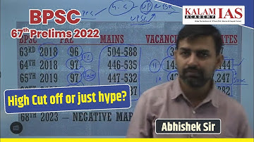 67th BPSC | PRELIMS Cutoff and Trend Analysis | By Abhishek Sir | Kalam IAS Academy