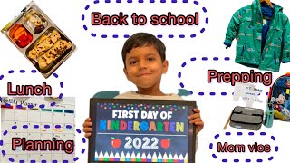 prepping and getting ready for first day of school kindergarten| indian mom vlogs| back to school