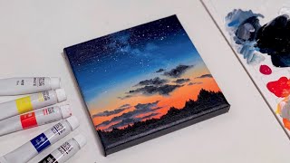 Acrylic painting easy landscape / Painting tutorial