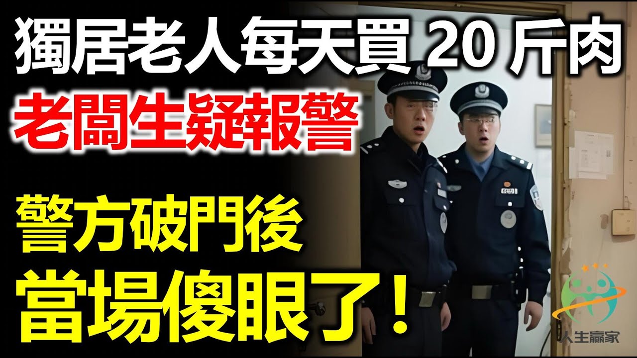 獨居老人每天買20斤肉，老闆生疑報警，警方破門後當場愣住！
