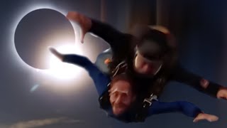 Skydivers Jump Through Total Solar Eclipse (RAW Footage)