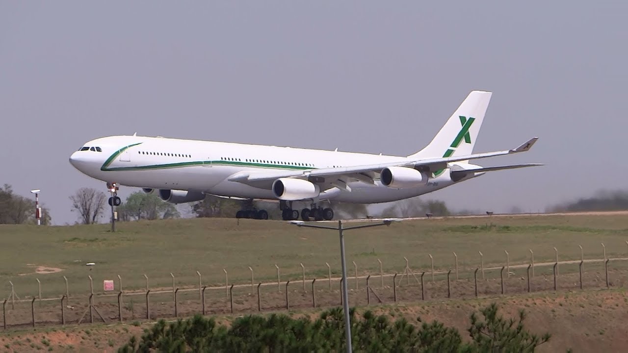 air x charter airbus a340 300 em viracopos campinas youtube