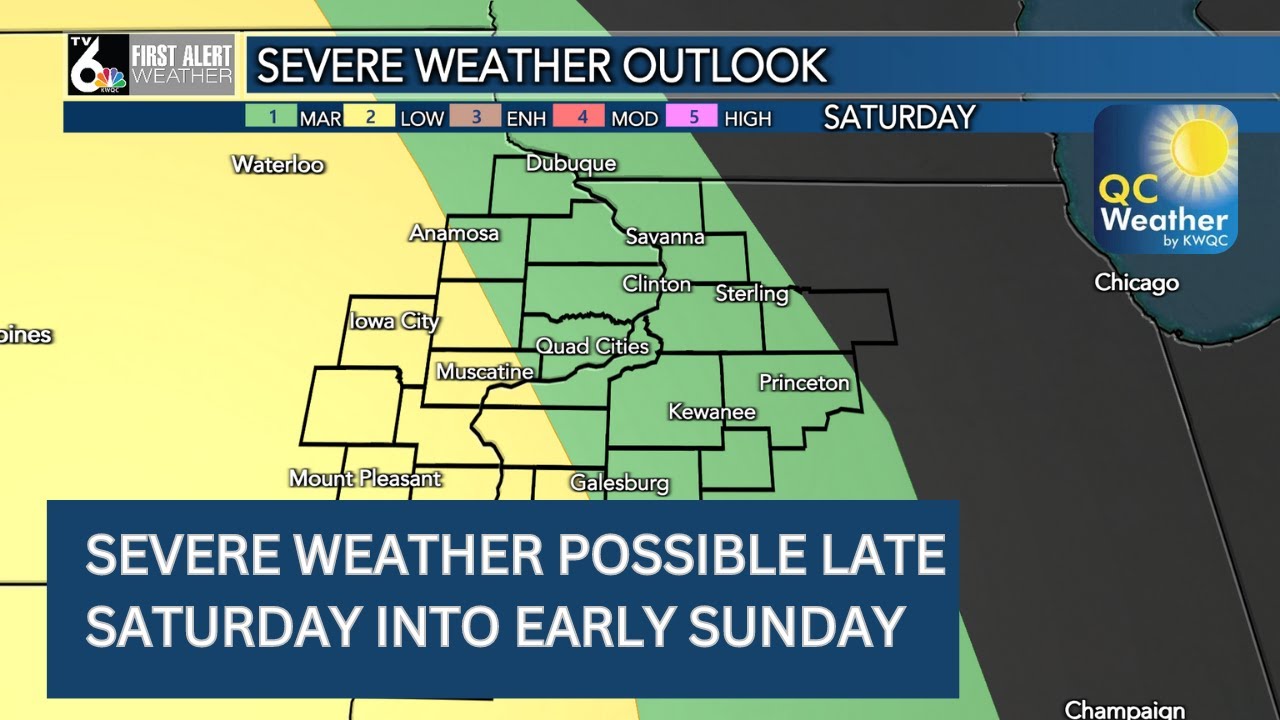 Severe weather possible in the Quad Cities Area Saturday night - YouTube