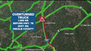 Crash involving tractor-trailer causing delays on I-285NB in DeKalb Co.