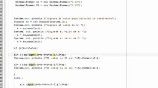 Resolvente con numeros complejos en Java