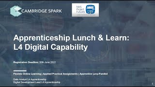 L4 Data Analyst Apprenticeship with Cambridge Spark & NHS Project Futures   May 2022