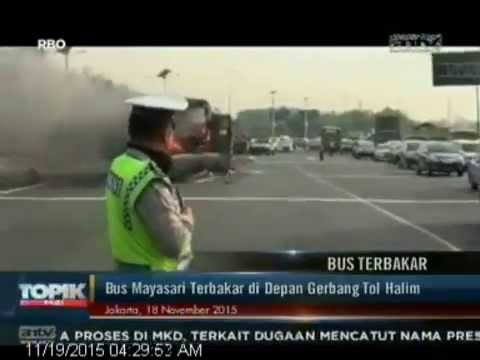  ANTV TOPIK Bus Mayasari Bakti terbakar di Pintu  Tol  