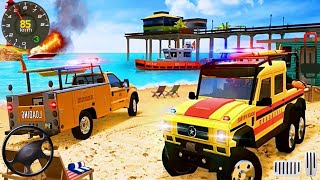 Coast Guard Beach Rescue Team Car Game - Android games screenshot 1