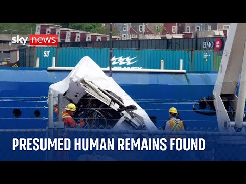 Titanic submersible: 'presumed human remains' found in wreckage