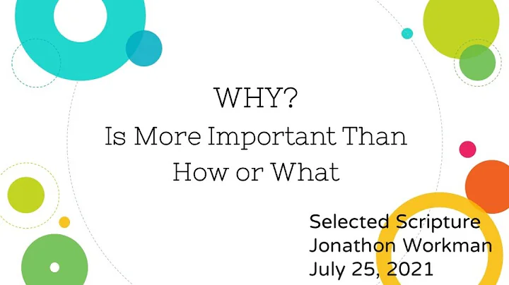 WHY?  Guest Speaker,  Jonathon Workman