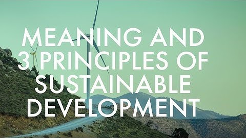 MEANING AND 3 PRINCIPLES OF SUSTAINABLE DEVELOPMENT