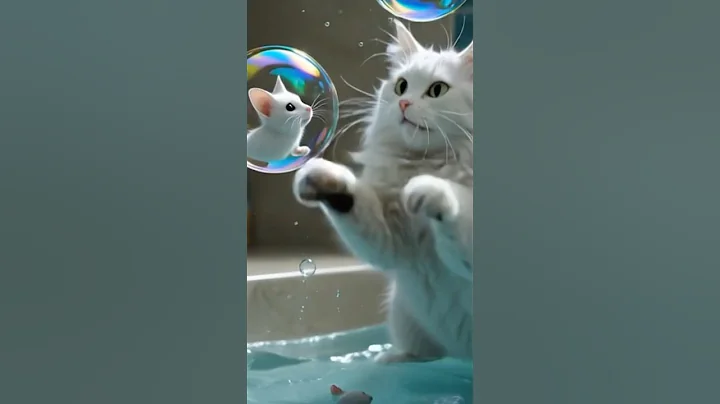 Watch the video about "Realistic Cat and Mouse Bubble Bath Comedy | Funny Animal Shorts" #shorts #cat #ai #cute #funny