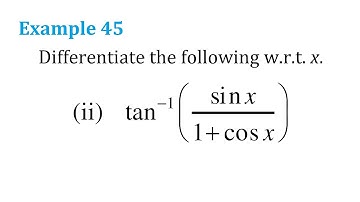 class12 chapter 5 Example 40 differentiate of tan^-1(sinx/(1+cosx))