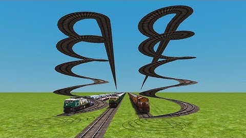 Indian Train 🍋‍🟩Journey Videos Railroad Crossing || 3d Gameplay Bumpy Forked Railroad Tracks 3