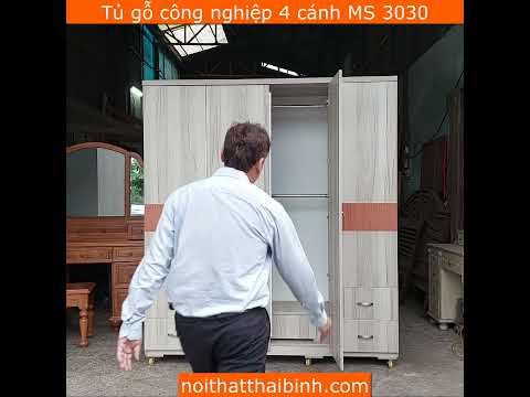 Tủ Gỗ Công Nghiệp 4 Cánh Hiện Đại