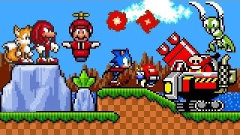 SMBX 1.4.4 -  Mario & Sonic Gameplay. (STH1: Green Hill Zone)