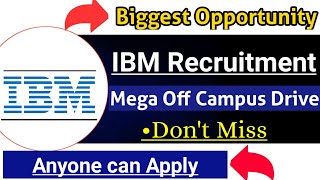 IBM Job Recruitment drive 2020 - Anyone can Apply - Freshers also Eligible - Across india