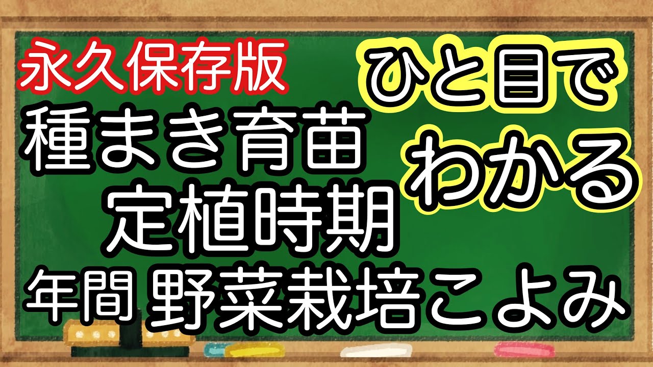 保存版 野菜栽培スケジュール 年間の栽培の流れがわかる Youtube 保存版 野菜栽培スケジュール 年間の栽培の流れがわかる Youtube