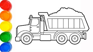 How to Draw a Dump Truck With Sand | Step by Step Drawing Tutorial