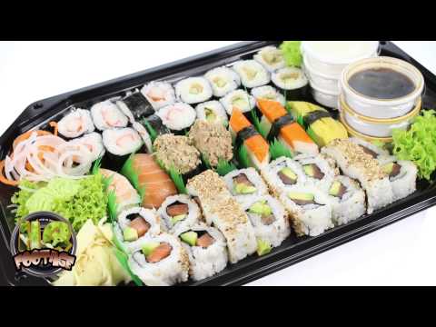 Große Sushi Platte Nigiri Maki California Rolls Menü