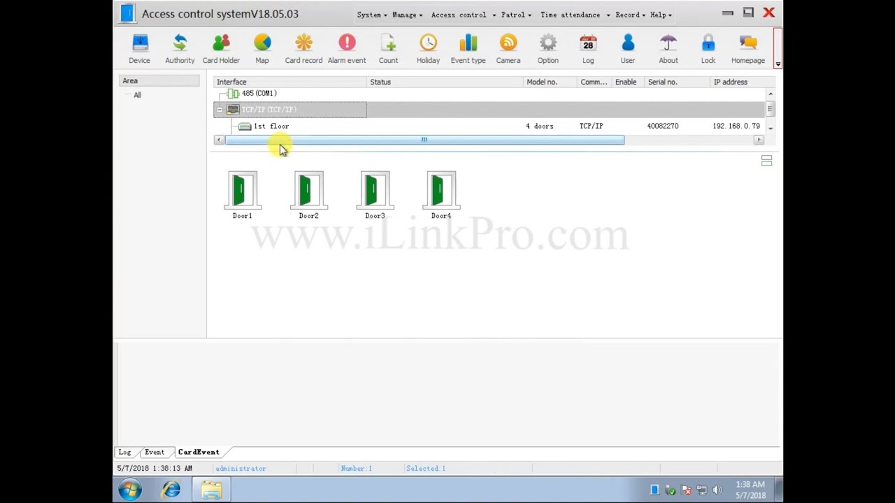 Access Control System Windows Software Operation Video