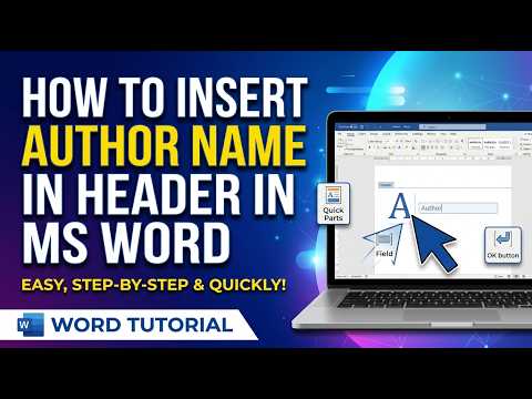 How to Insert Author Name in Header in MS Word