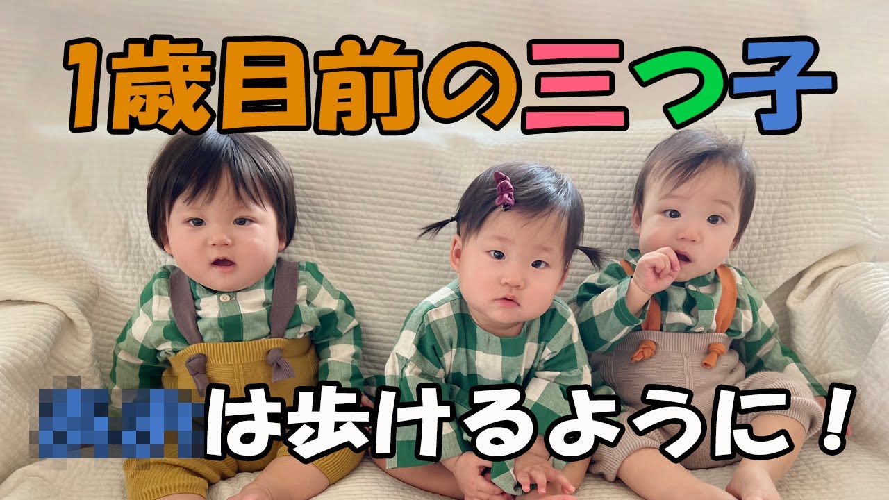 最近の三つ子の様子。三つ子育児も早1年を迎えようとしています