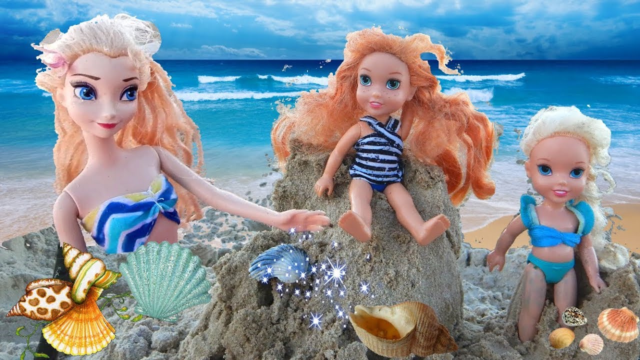 Anna and Elsa Toddlers at the Beach! Ocean Raft - Swimming - Ocean ...