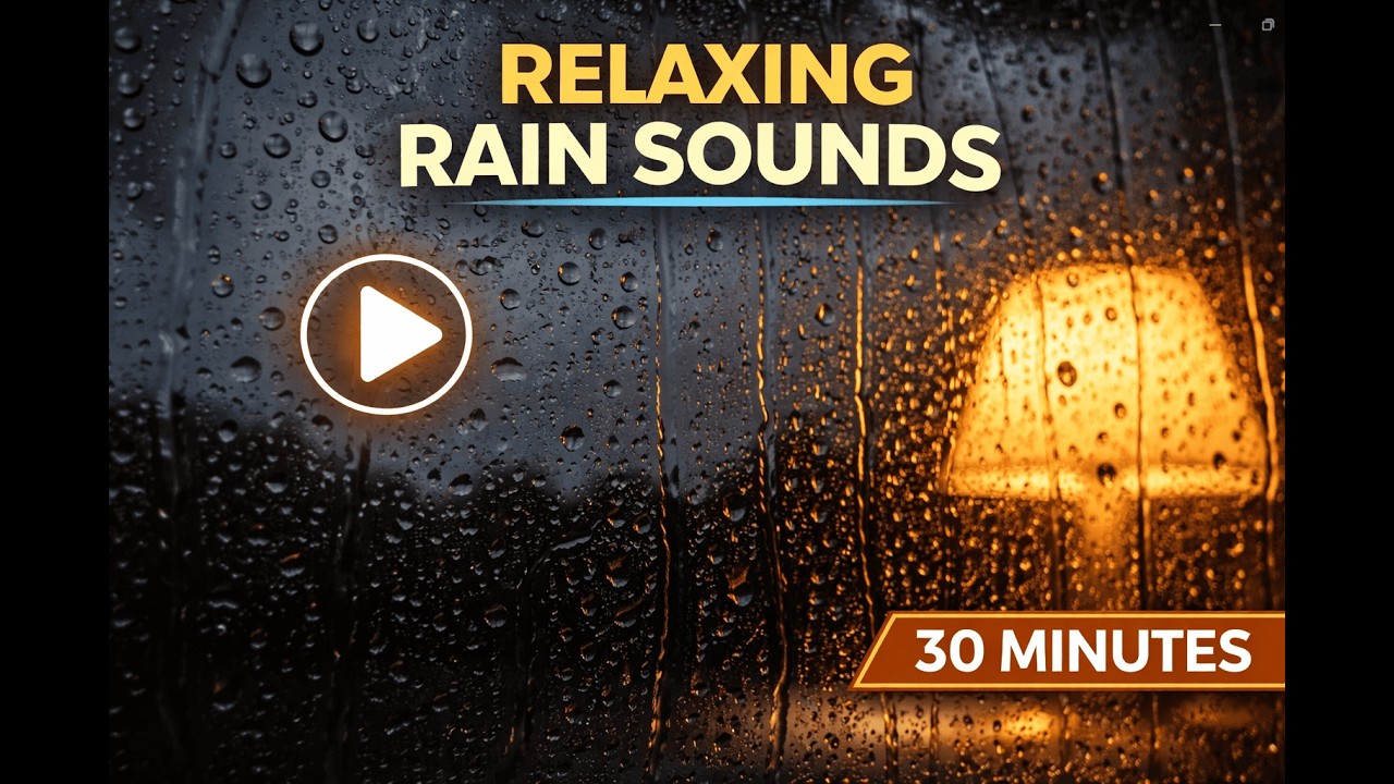 RELAXING RAIN SOUNDS AT NIGHT 🌧️ | COZY WINDOW AMBIENCE (30 MINUTES)
