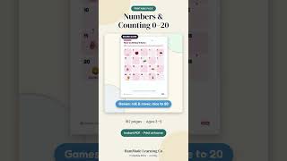 Numbers and Counting 0 to 20 Printables for Ages 3–5 #shorts