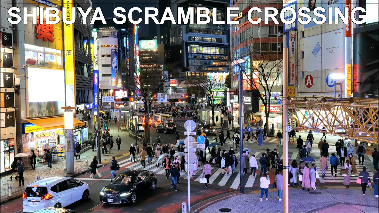 【4K60FPS】Shibuya Scramble Crossing and people walking Fixed Camera vol.2 渋谷スクランブル交差点固定カメラ109側アングル