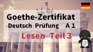 Goethe-Zertifikat Deutsch Prüfung A1～Lesen Teil3